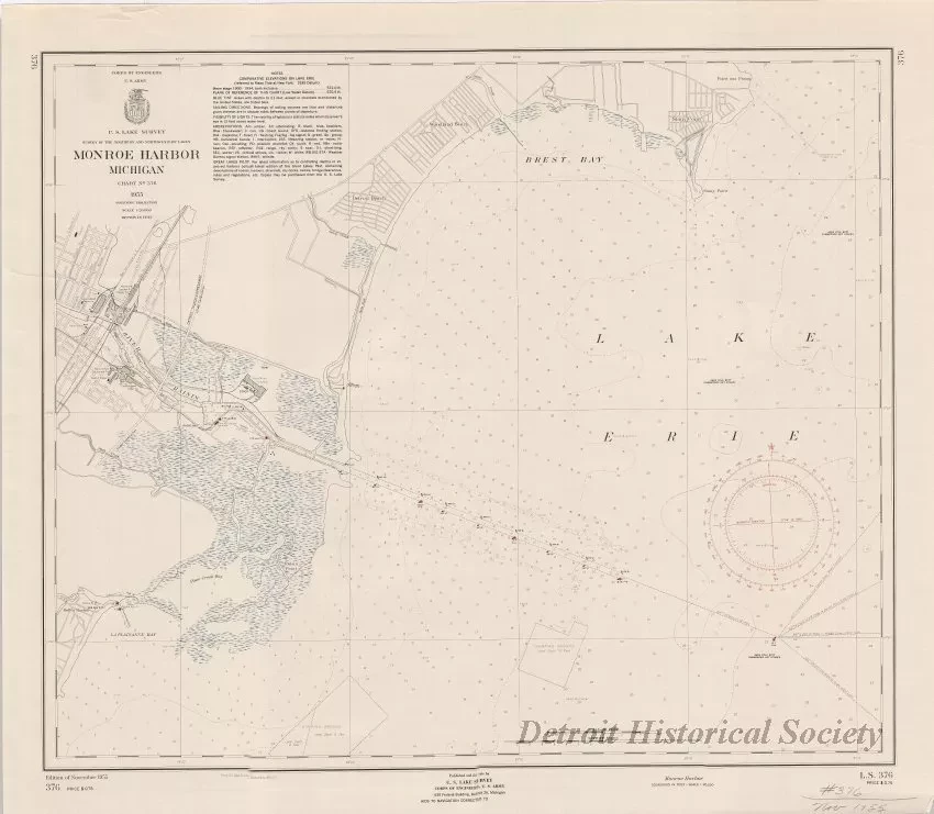 Chart, Navigational - Monroe Harbor, Michigan