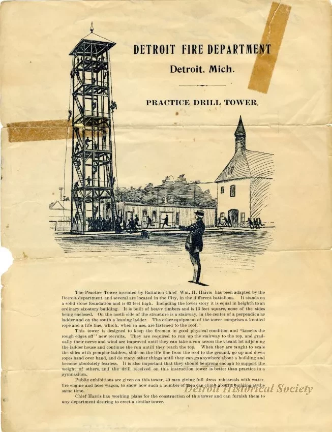 Pamphlet - Detroit Fire Department, Detroit, Mich. Practice Drill Tower