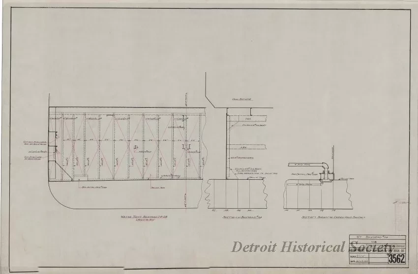 Drawing, Technical - W.T. Bulkhead #138 for Strs. Venus, Neptune, & Jupiter