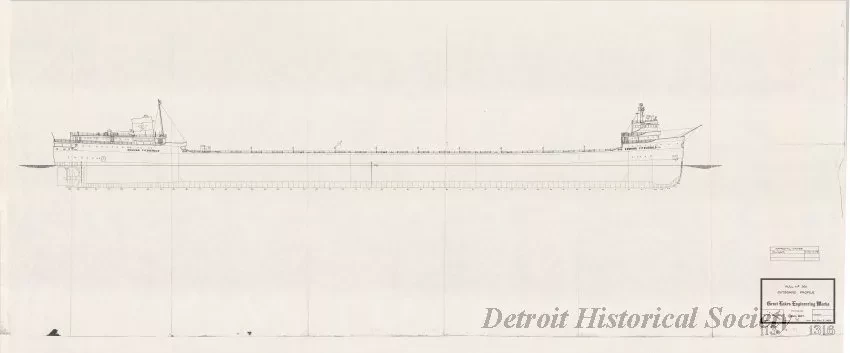 Photocopy - Hull No. 301, Outboard Profile
[SS Edmund Fitzgerald]