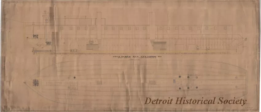 Drawing, Technical - Twin Screw Str. Ann Arbor No. 1,
Built for the T.A.A. & N.M. Railroad Co.