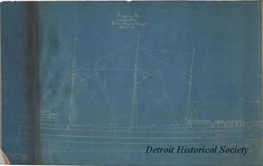 Blueprint - Rigging Plan, Steamer No. 7