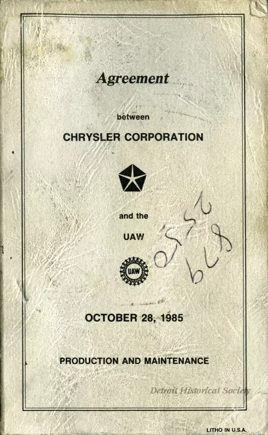 Agreement - Agreement between Chrysler Corporation and the UAW, October 28, 1985, Production and Maintenance