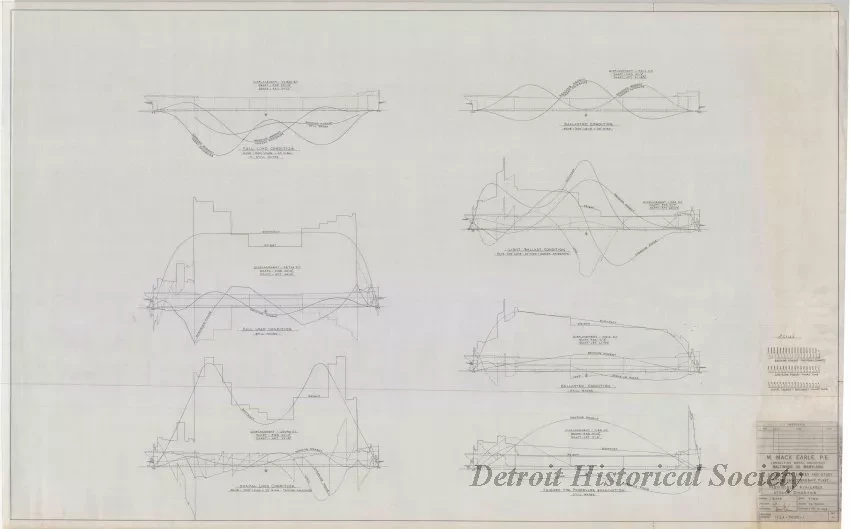 Drawing, Technical - Structural Survey and Study - Pittsburgh Steamship Fleet; 
Previously Available Stress Diagrams