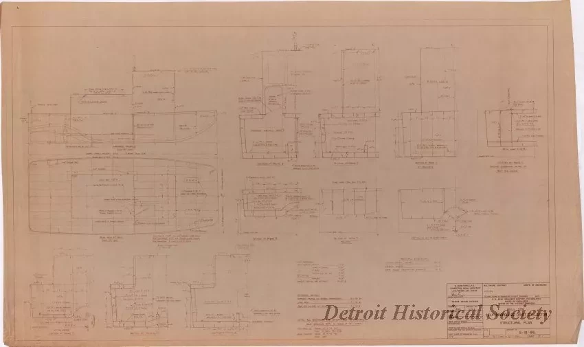 Drawing, Technical - Hull 339, Self-Propelled Drift Collector,
Structural Plan