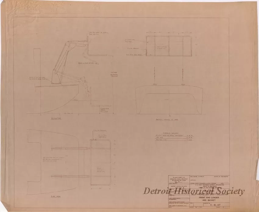 Drawing, Technical - Hull 339, Self-Propelled Drift Collector,
Front End Loader and Basket