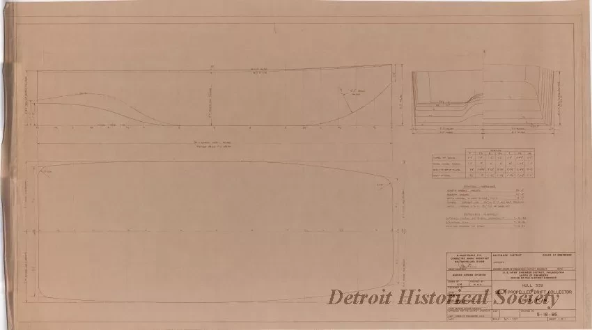 Drawing, Technical - Hull 339, Self-Propelled Drift Collector,
Lines Plan