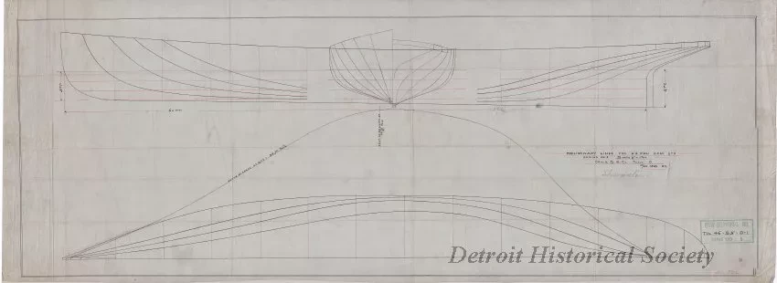 Drawing, Technical - Preliminary Lines for U. S. Fish Com. Str., Drawing No. 2