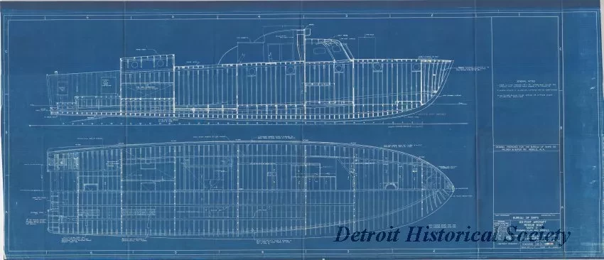 Blueprint - 63 Ft. Aircraft Rescue Boat - Mark 3, 
Framing Plan and Profile
