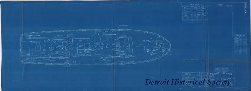 Blueprint - 63 Ft. Aircraft Rescue Boat - Mark 3, 
Deck Fittings Locations