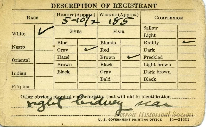Card, Draft - Registration Certificate