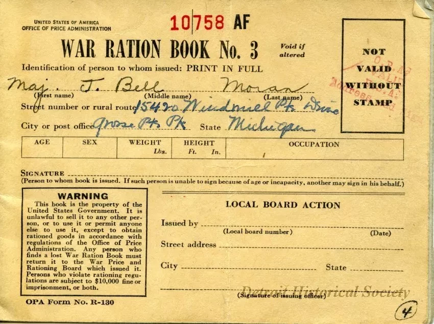 Book, Ration - War Ration Book No. 3