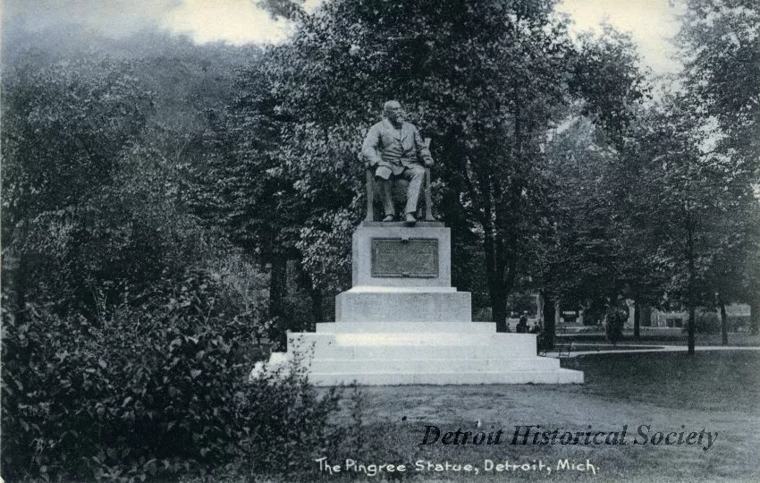 Postcard - The Pingree Statue, Detroit, Mich.