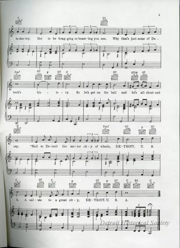 Music, Sheet - Detroit U.S.A.