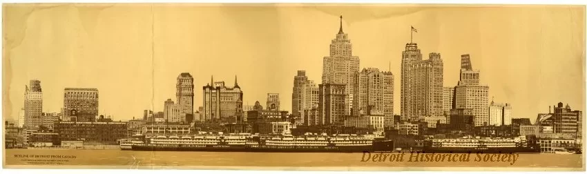 Print, Photographic - Skyline of Detroit from Canada