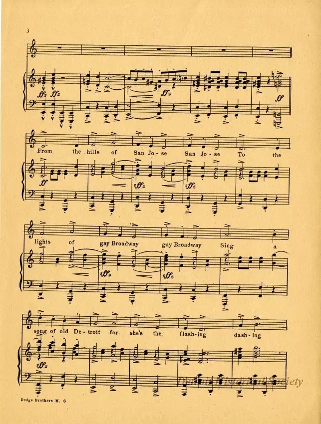 Music, Sheet - Dodge Brothers March