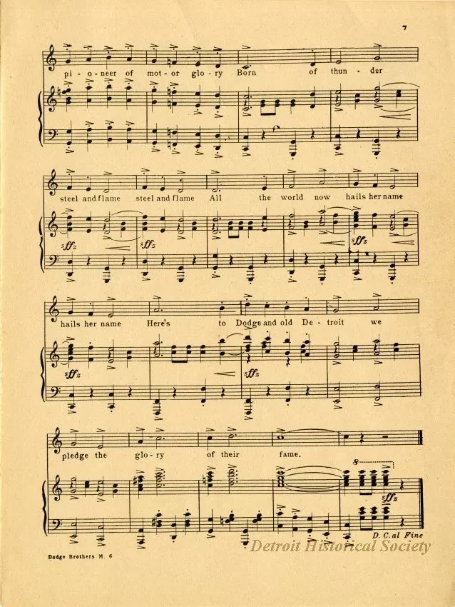 Music, Sheet - Dodge Brothers March