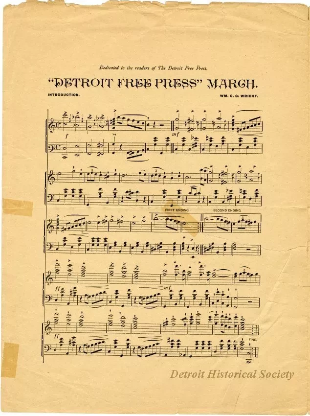 Music, Sheet - The Detroit Free Press Christmas March