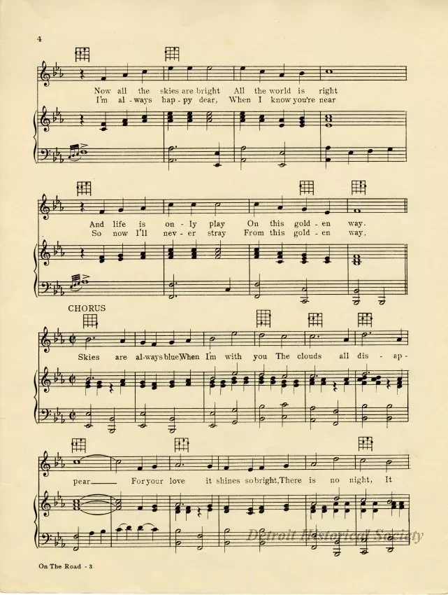 Music, Sheet - On the Road to Romance (Theme Song of the Hupmobile)