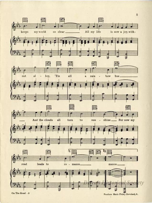 Music, Sheet - On the Road to Romance (Theme Song of the Hupmobile)