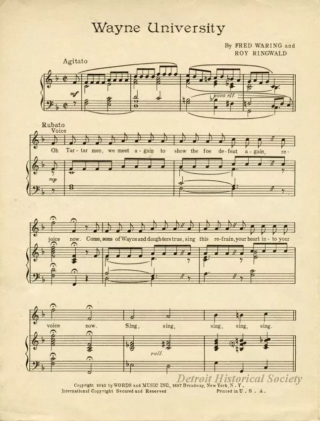 Music, Sheet - Wayne University