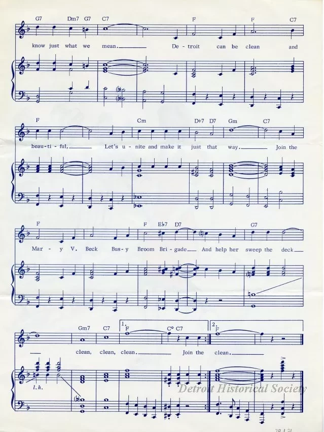 Music, Sheet - Join the Mary V. Beck Busy Broom Brigade