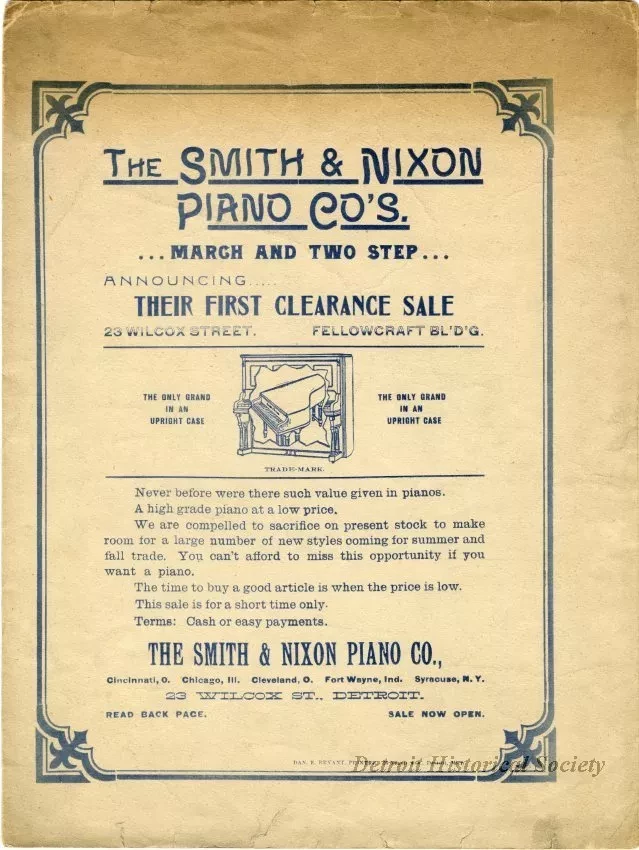 Music, Sheet - The Smith & Nixon Piano Co.'s March and Two Step