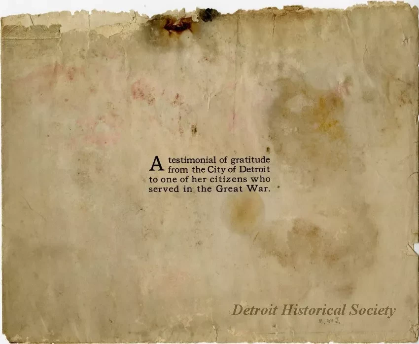 Menu - Honoring Marshal Ferdinand Foch