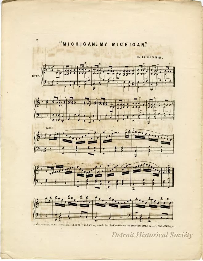 Music, Sheet - Michigan, My Michigan