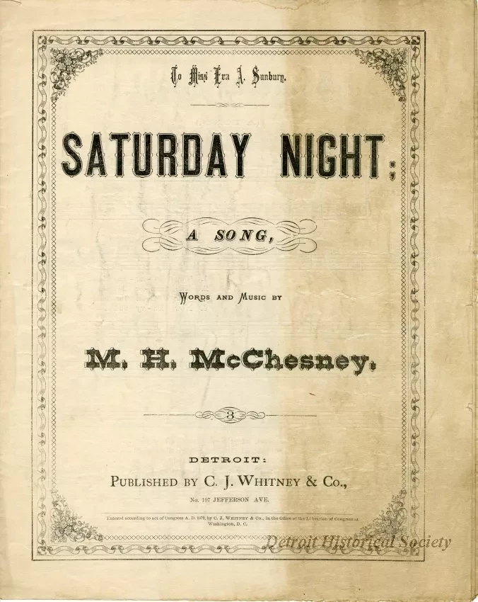 Music, Sheet - Saturday Night