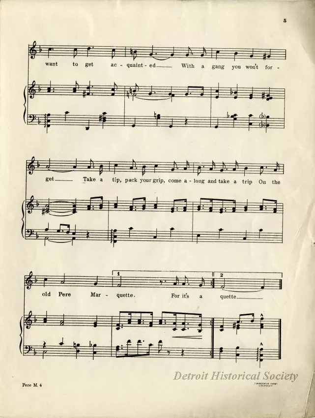 Music, Sheet - Pere Marquette