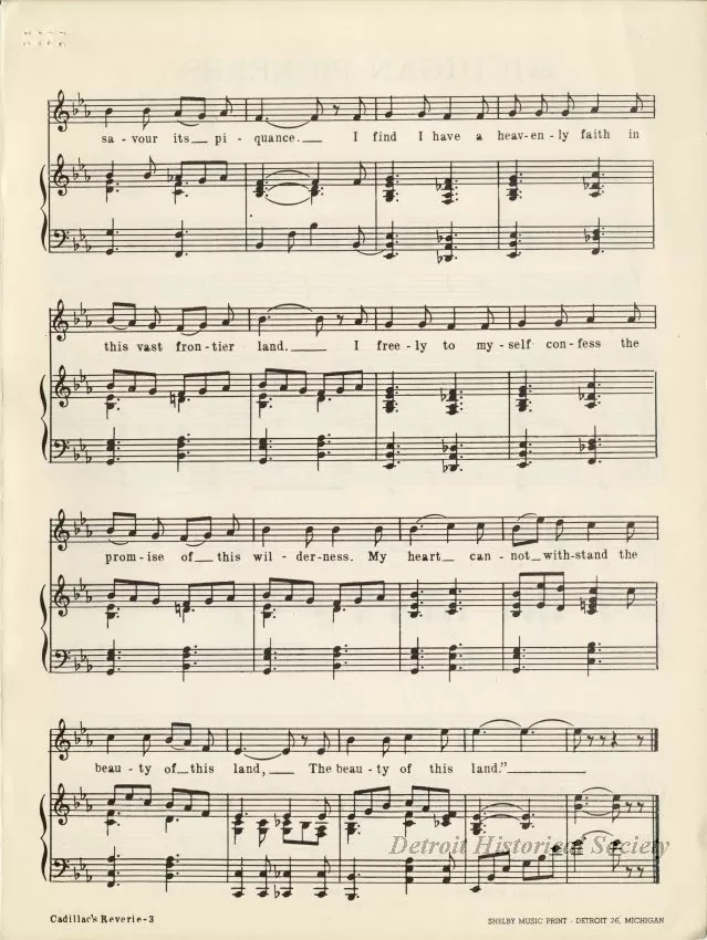 Music, Sheet - Cadillac's Reverie