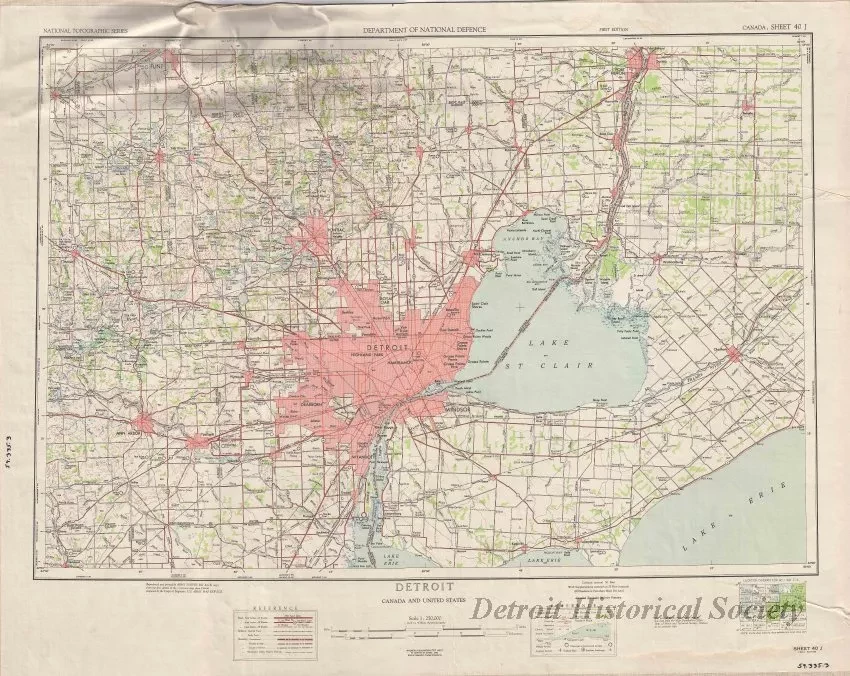 Map - Detroit, Canada and United States
(Sheet 40 J)