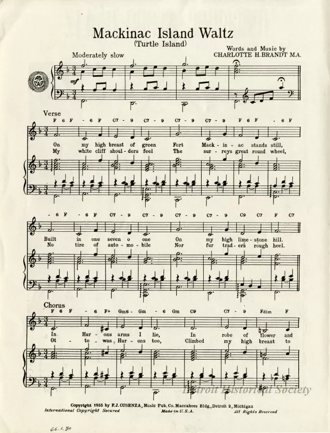 Music, Sheet - Mackinac Island Waltz (Turtle Island)