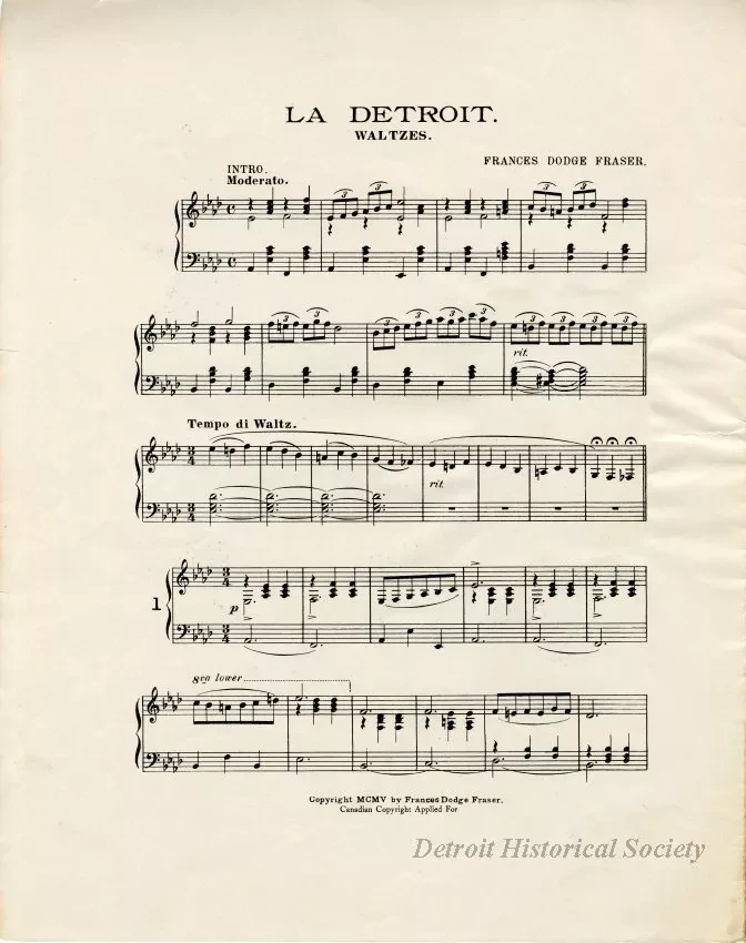 Music, Sheet - La Detroit Waltzes