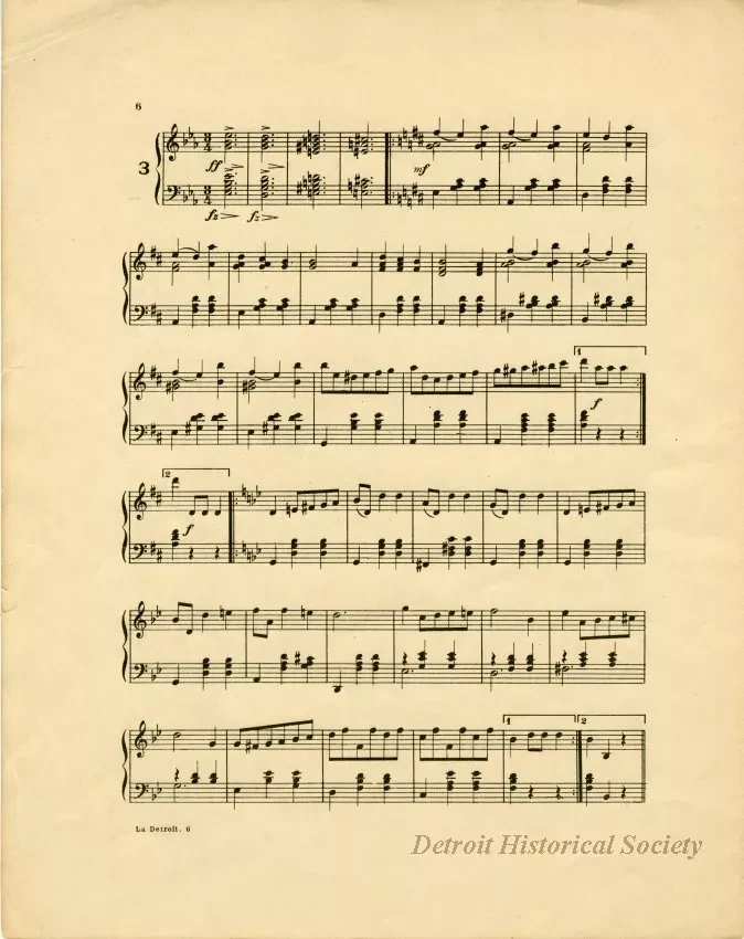 Music, Sheet - La Detroit Waltzes