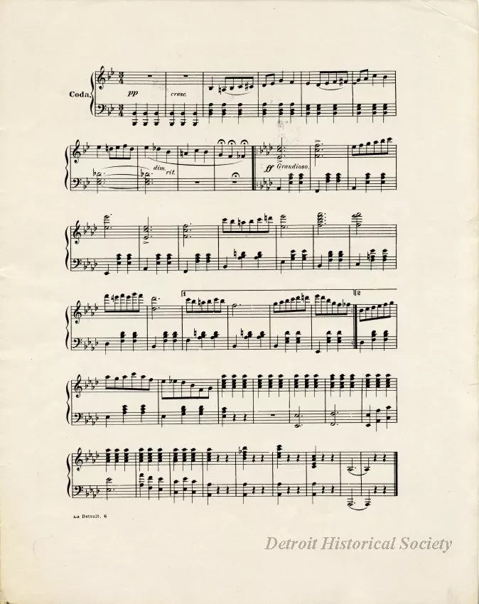 Music, Sheet - La Detroit Waltzes