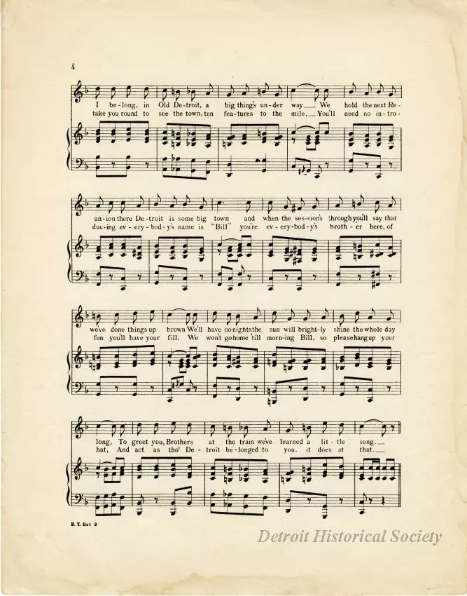 Music, Sheet - Hang Your Hat in Detroit