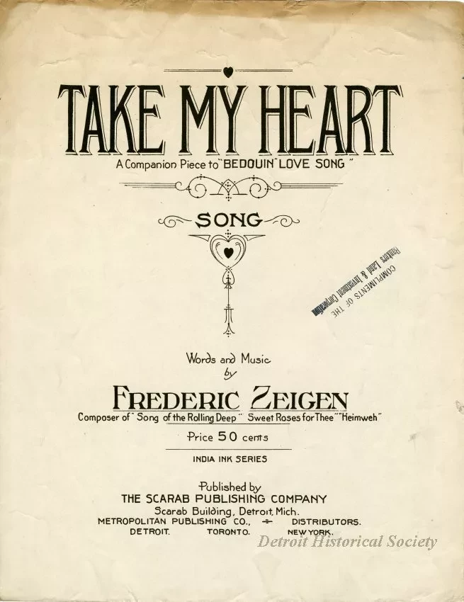 Music, Sheet - Take My Heart