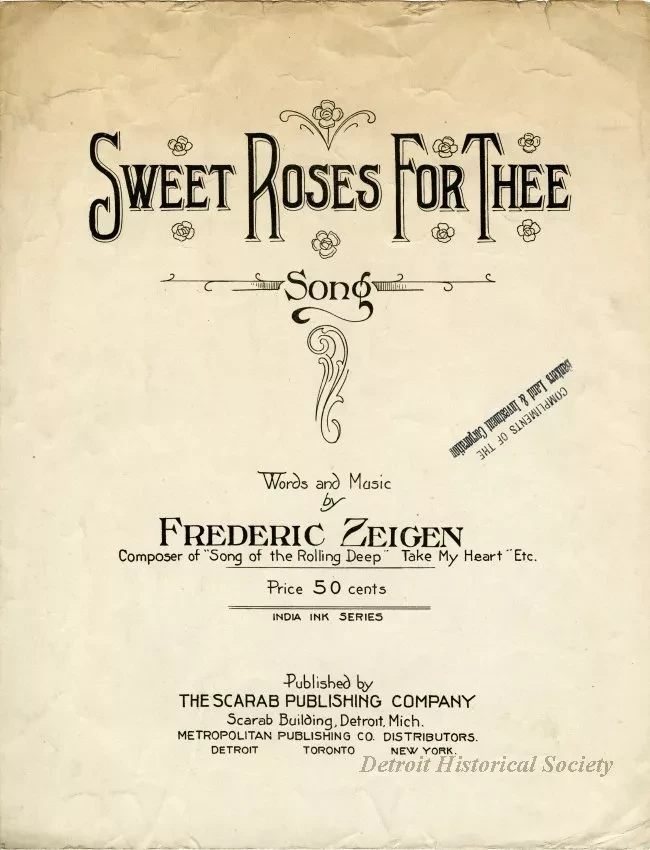 Music, Sheet - Sweet Roses for Thee