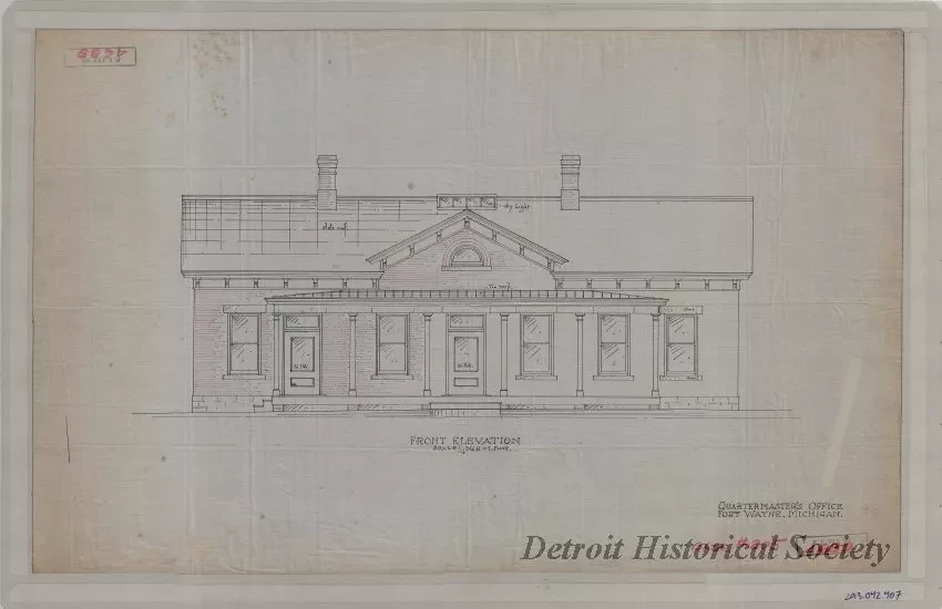 Drawing, Architectural - Quartermaster's Office, Fort Wayne, Michigan