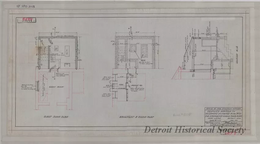 Drawing, Architectural - Proposed Addition to Telephone Exchange Bldg. No. 25 for
Emergency Radio Power Plant, Fort Wayne, Detroit, Michigan