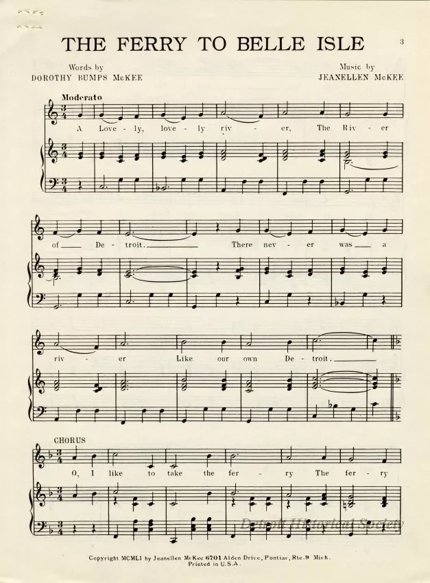 Music, Sheet - The Ferry to Belle Isle