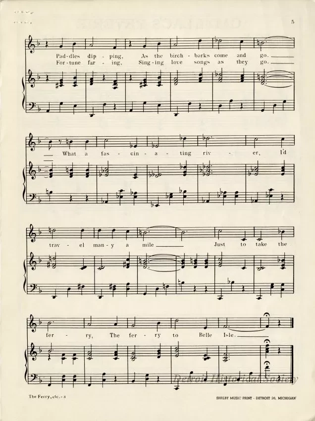 Music, Sheet - The Ferry to Belle Isle