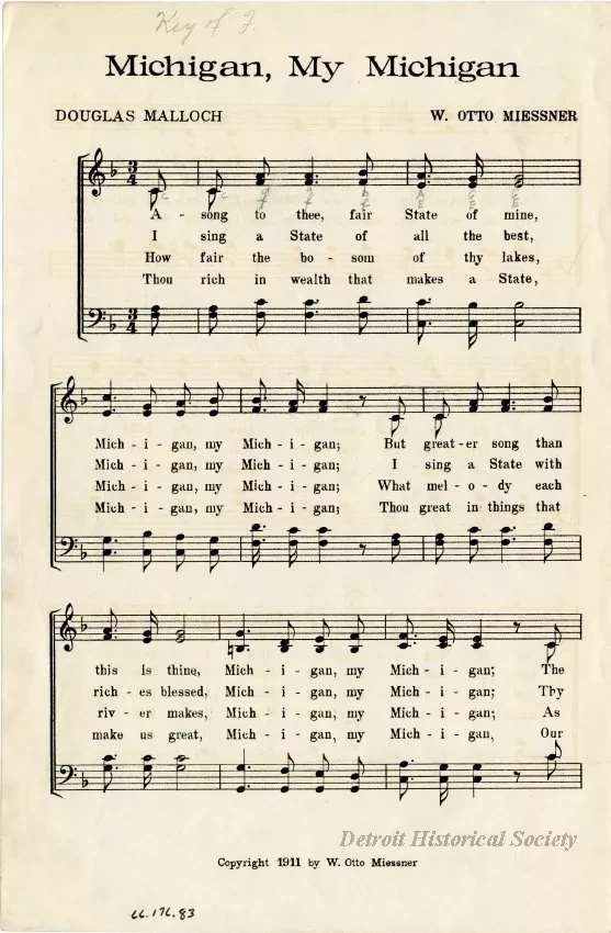 Music, Sheet - Michigan, My Michigan