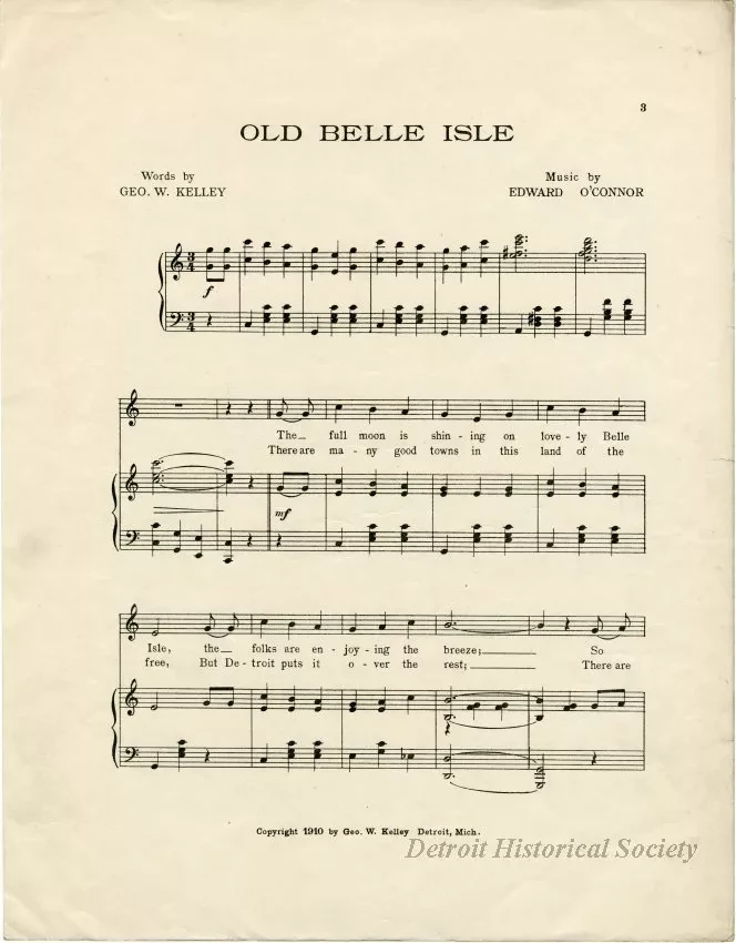 Music, Sheet - Old Belle Isle