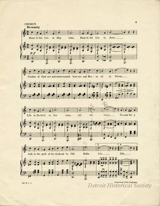 Music, Sheet - Old Belle Isle