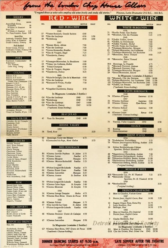Menu - Luncheon at the London Chop House