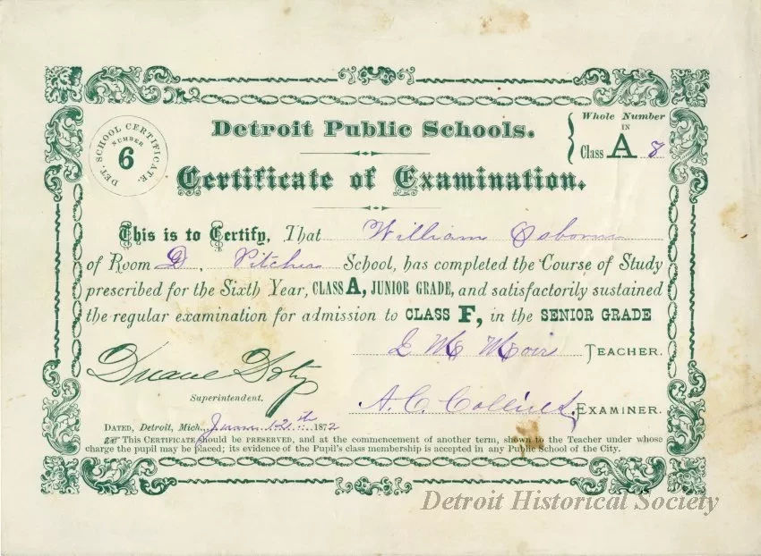 Certificate, Achievement