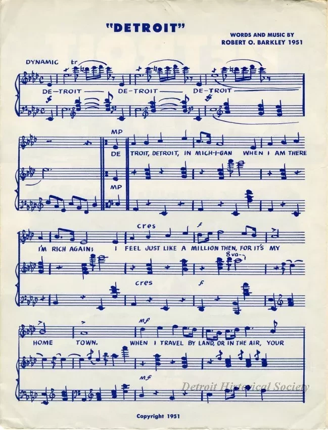 Music, Sheet - Detroit